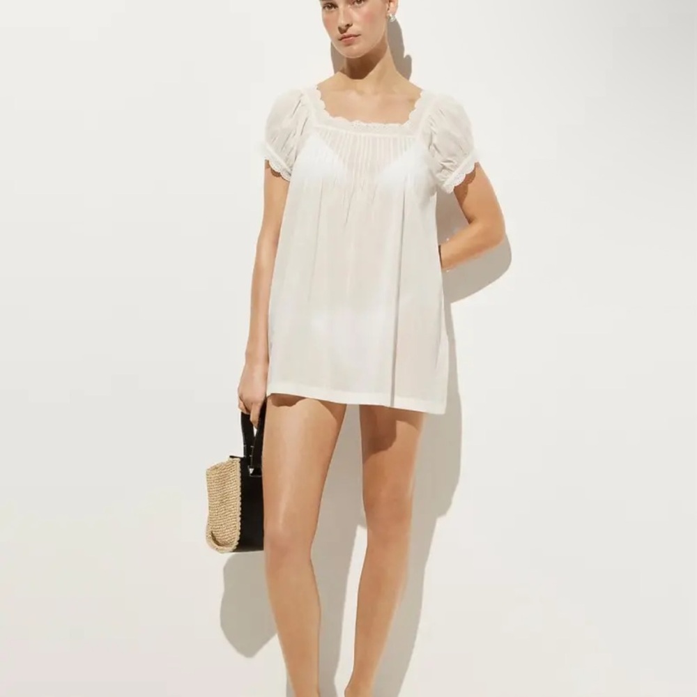 J.Crew Cotton voile scallop-trim babydoll dress